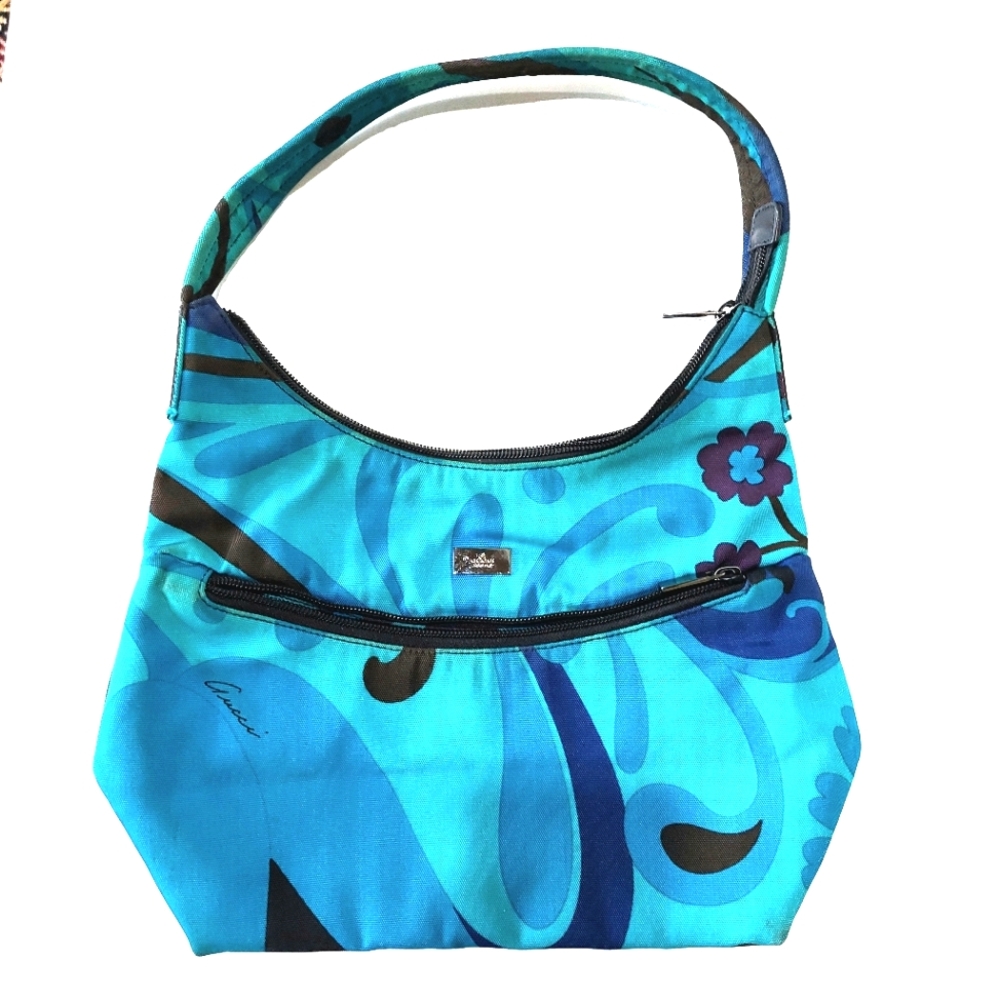 Gucci Blue Floral Shoulder Bag